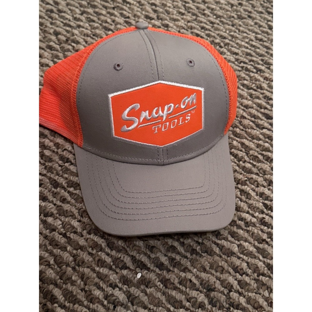 Snap-On Trucker Mesh Back Cap Gray/Orange Snapback New